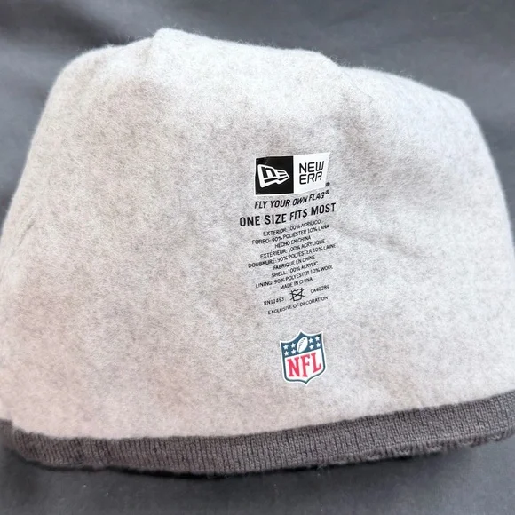 Exclusive New Era Gray Detroit Lions Sideline Sport Knit Cuffed Beanie Pom Rare
